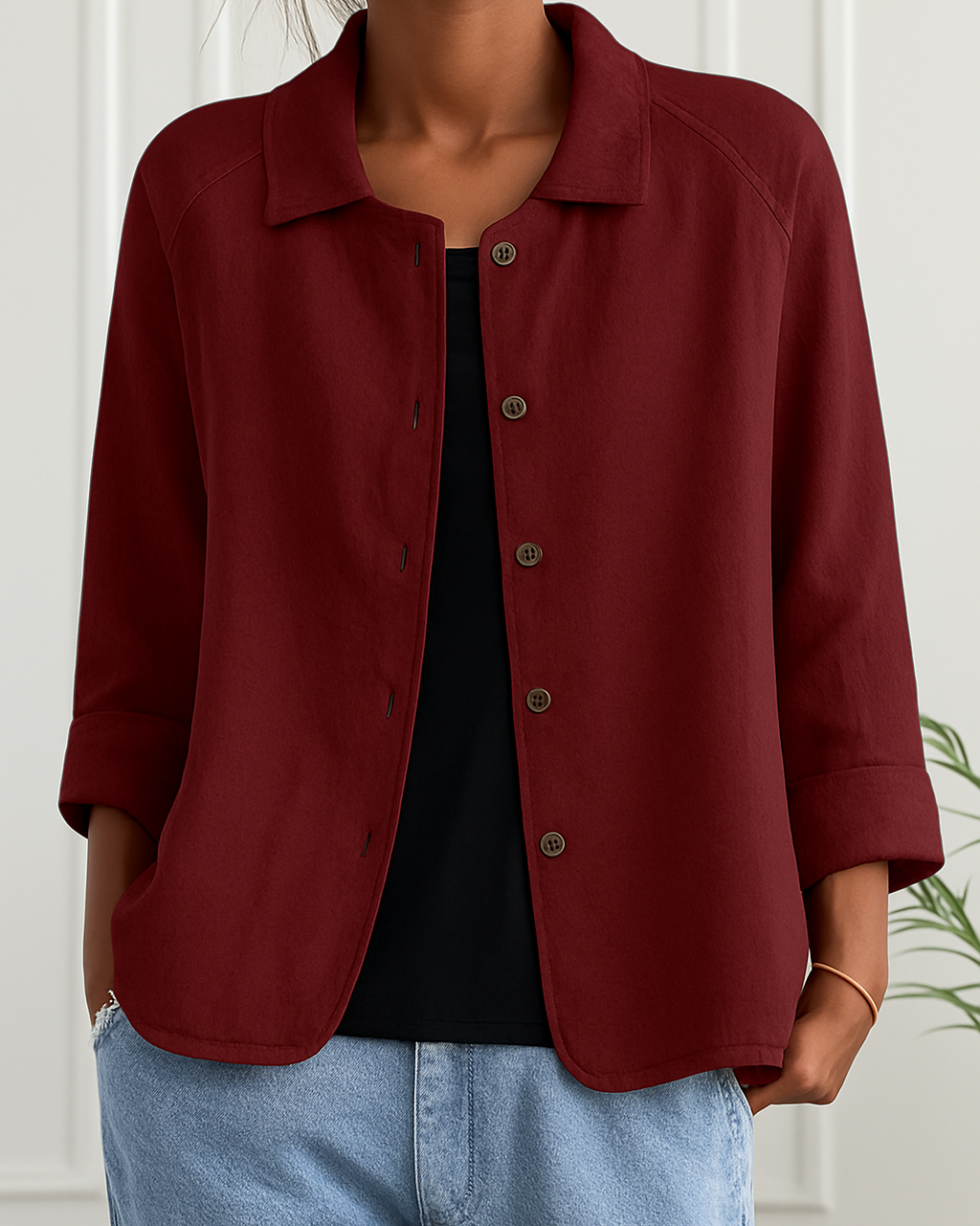 Lynn – Easy Button-Front Cardigan