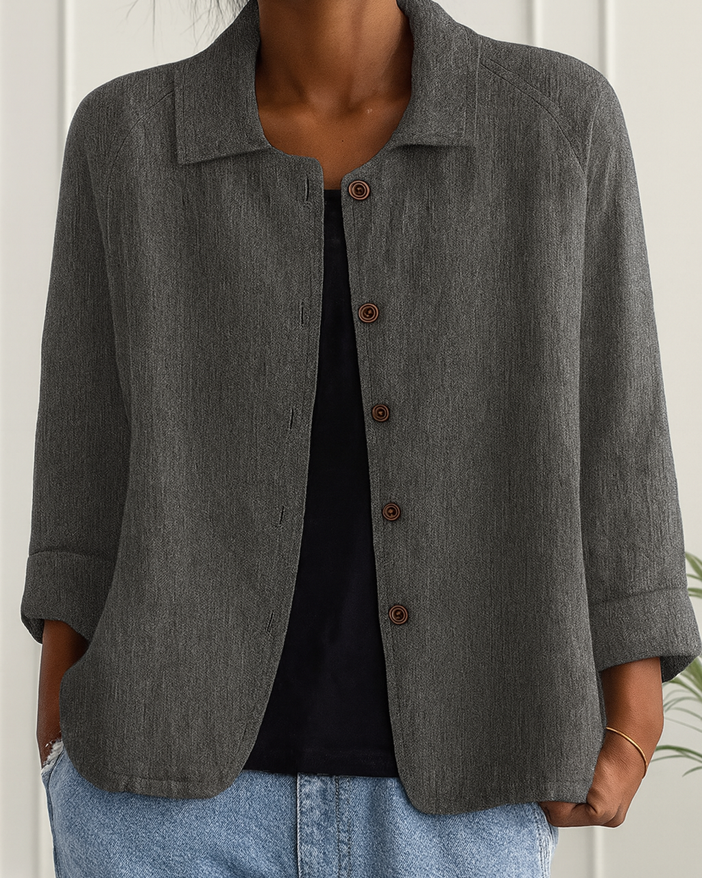 Lynn – Easy Button-Front Cardigan