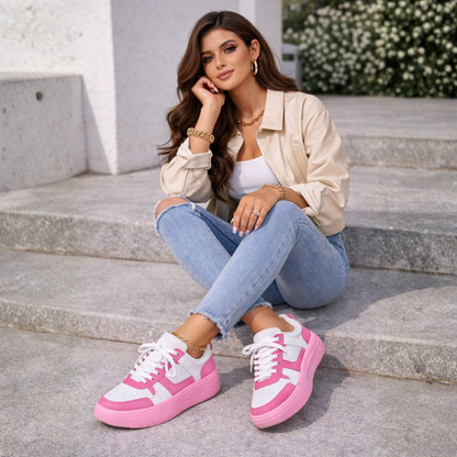 Laura – Color Block Lace-Up Sneakers