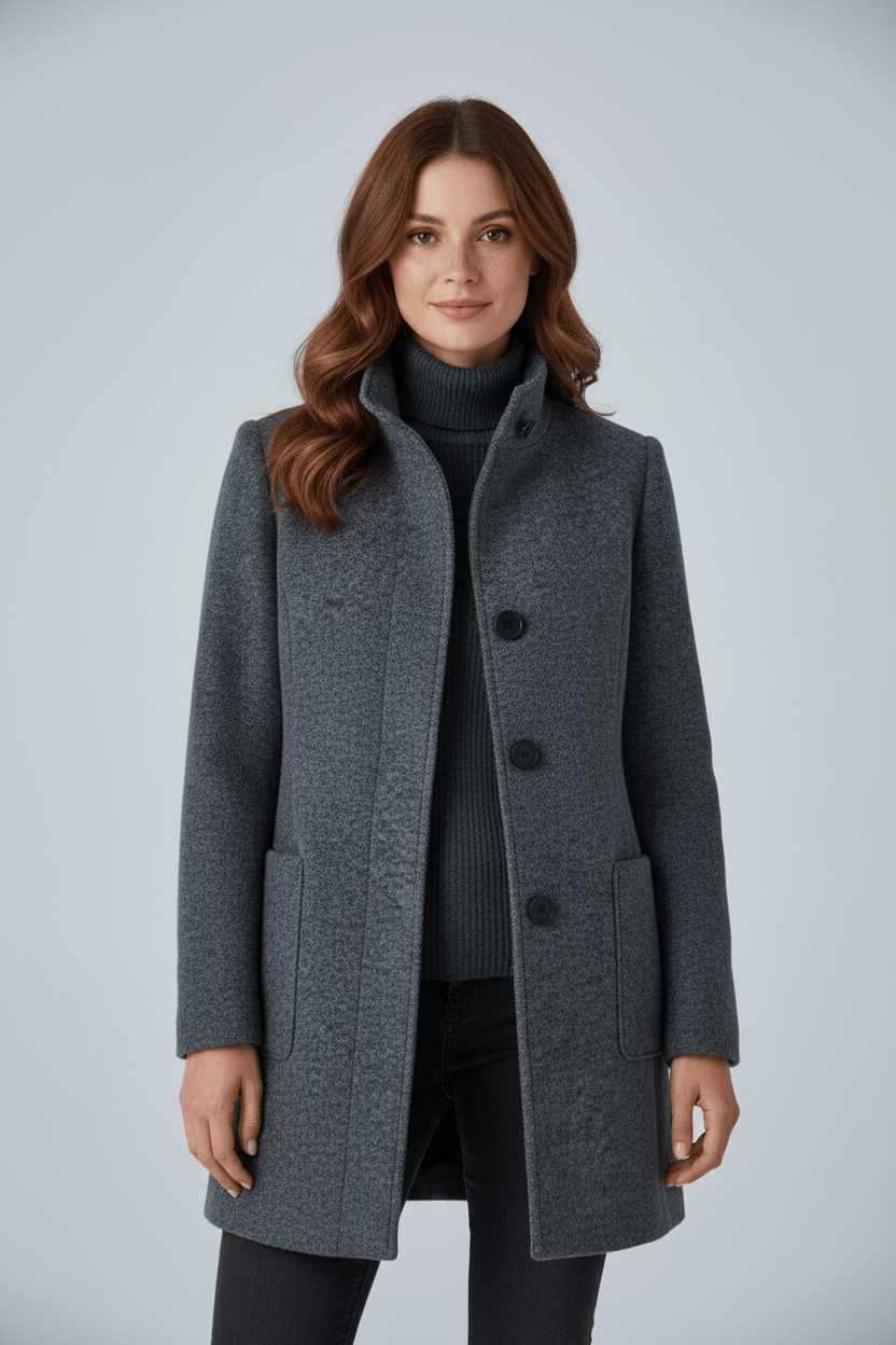 Delilah – Tailored Stand-Collar Overcoat