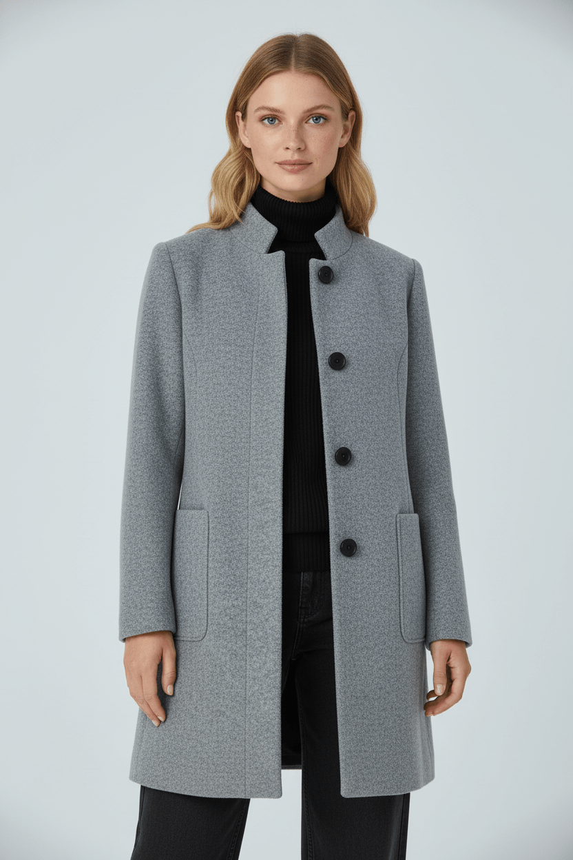 Delilah – Tailored Stand-Collar Overcoat