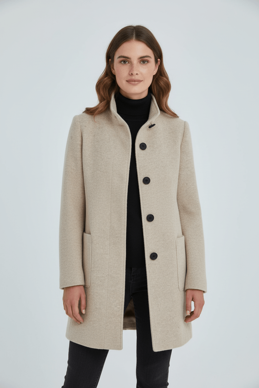 Delilah – Tailored Stand-Collar Overcoat