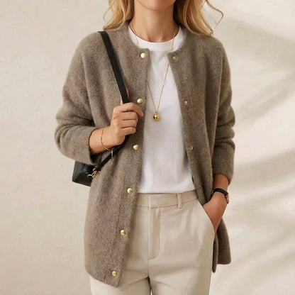 Wilma – Knit Cardigan with Gold Buttons