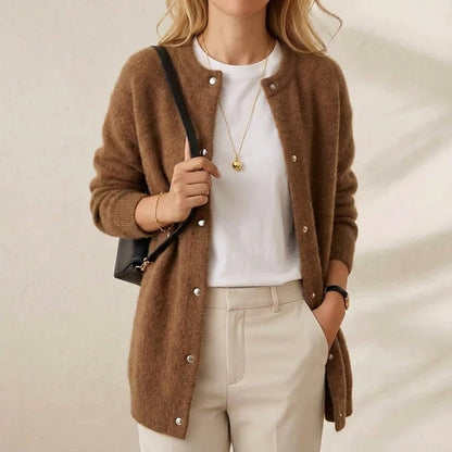 Wilma – Knit Cardigan with Gold Buttons