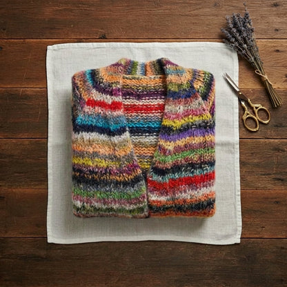 Roxanne – Striped Open-Front Knit Cardigan