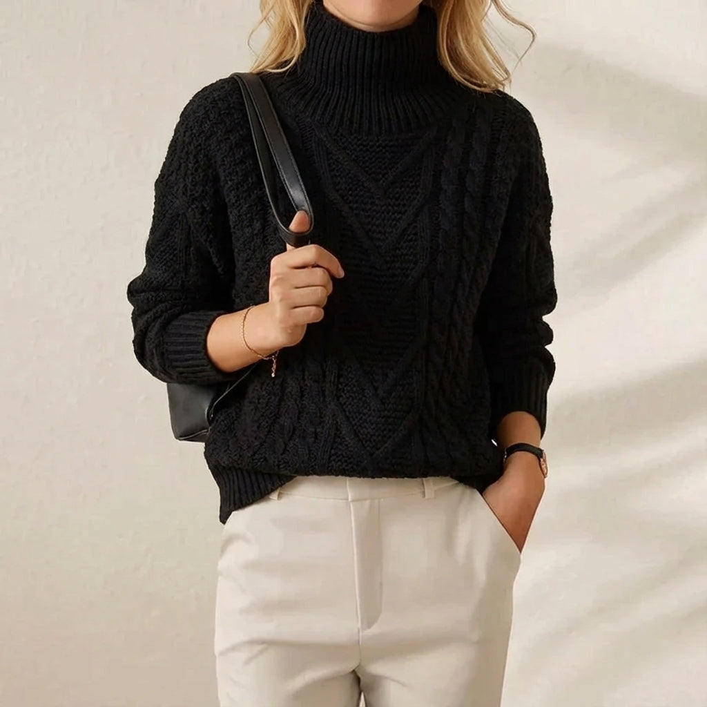 Marcy – Cable Knit Turtleneck Sweater