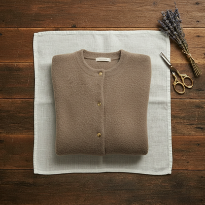 Wilma – Knit Cardigan with Gold Buttons