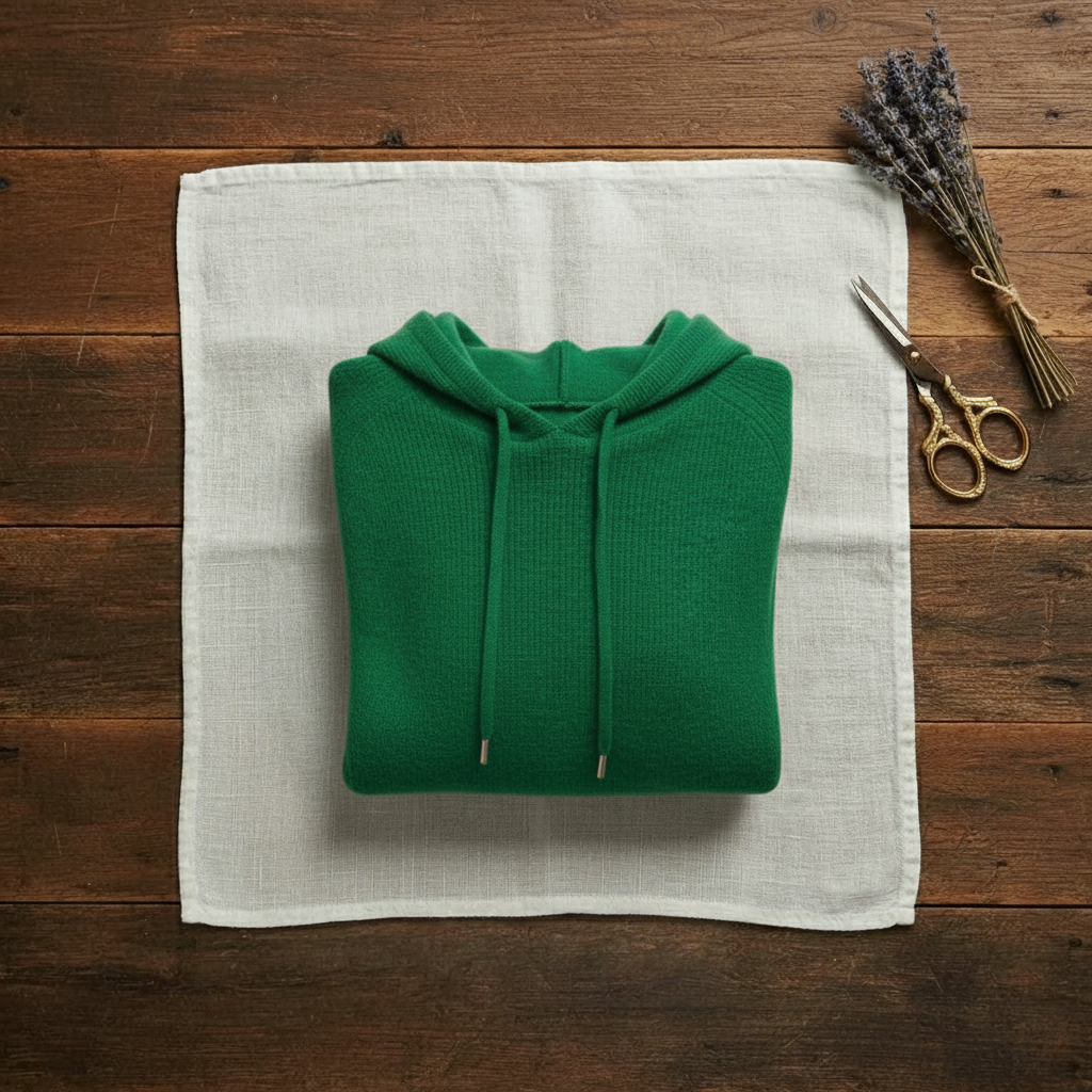 Rachel – Knit Hooded Sweater with Drawstring