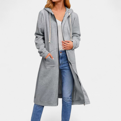 Ida – Longline Zip-Up Relaxed Hoodie