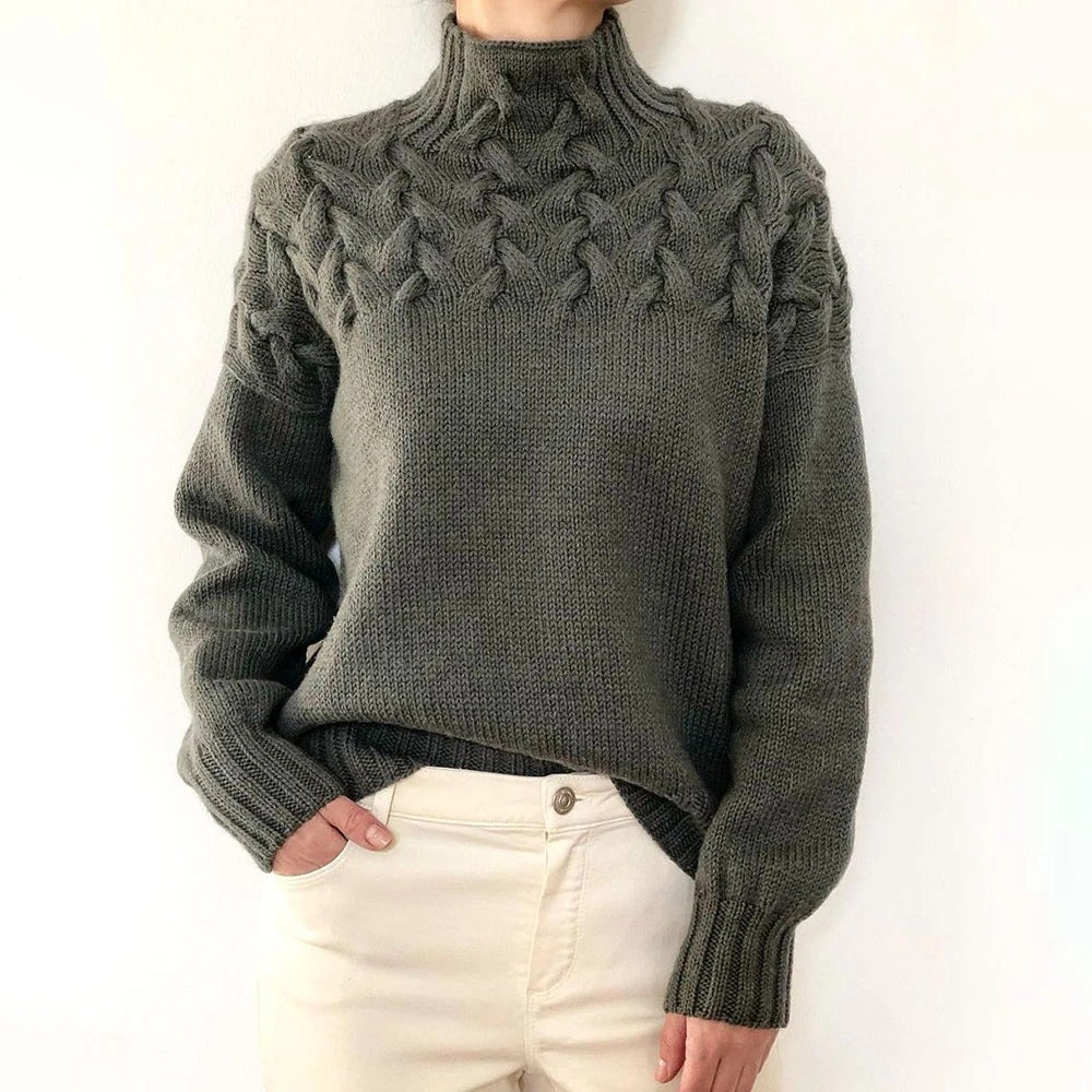 Leah – Cable Knit Turtleneck Sweater