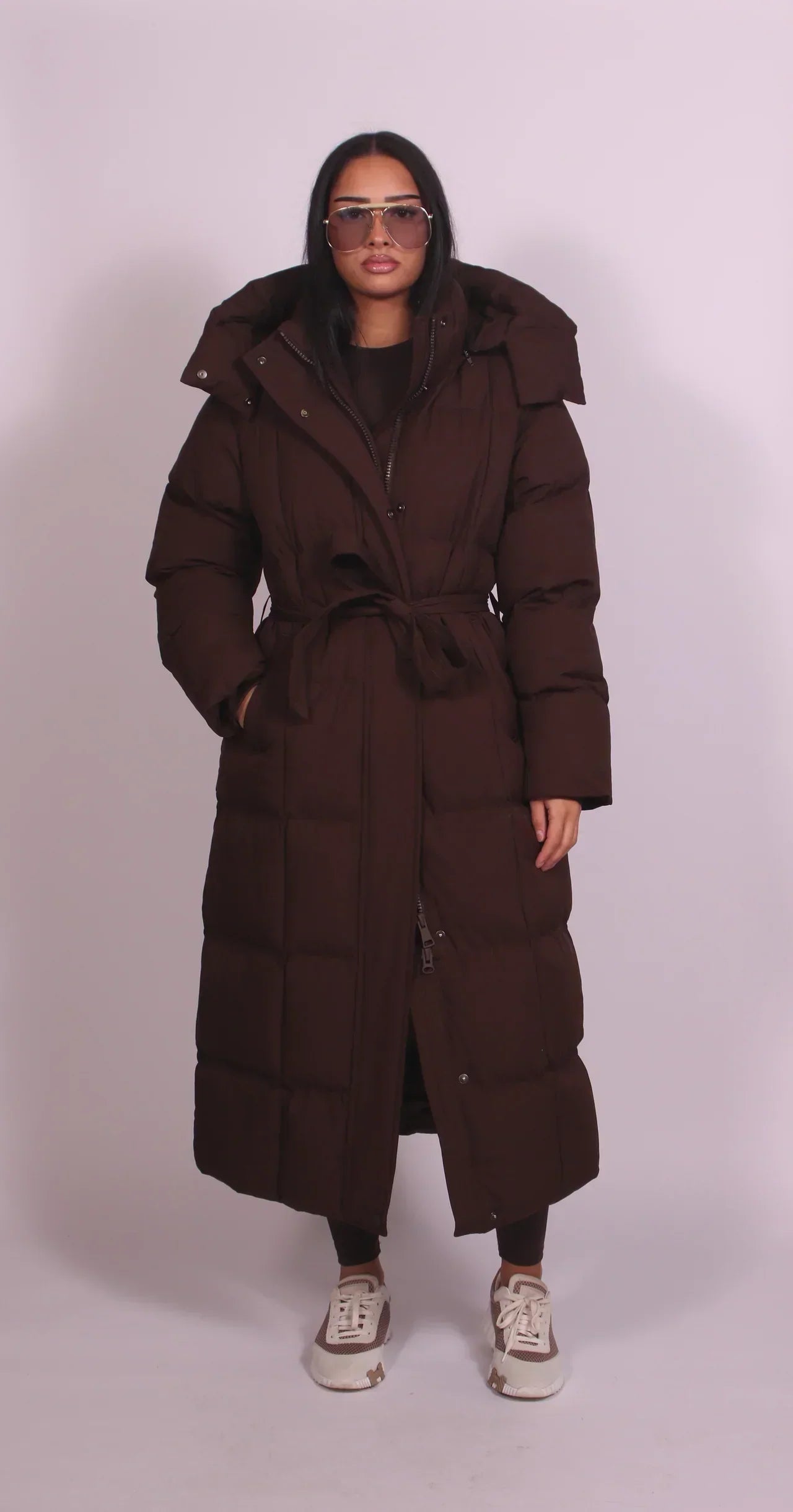 Leanne – Longline Belted Puffer Coat