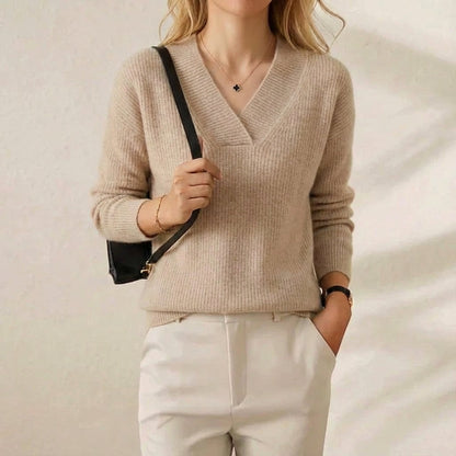 Vivien – Ribbed V-Neck Sweater
