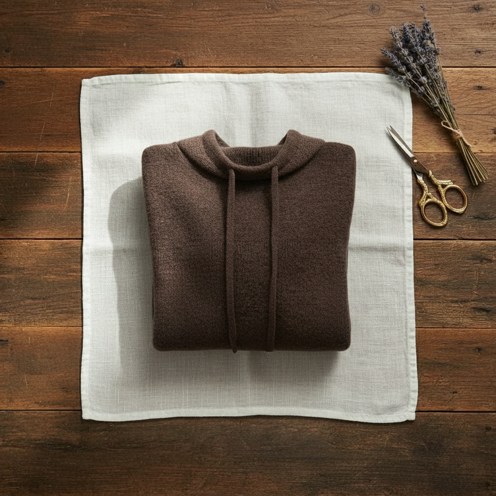 Shannon – Cowl Neck Drawstring Knit Sweater