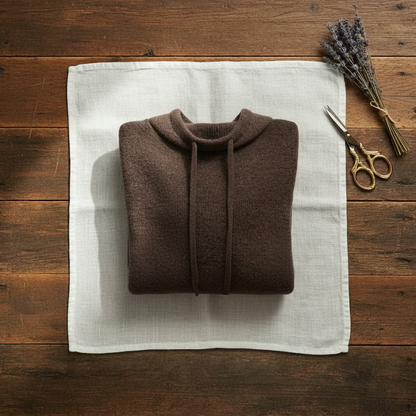 Shannon – Cowl Neck Drawstring Knit Sweater