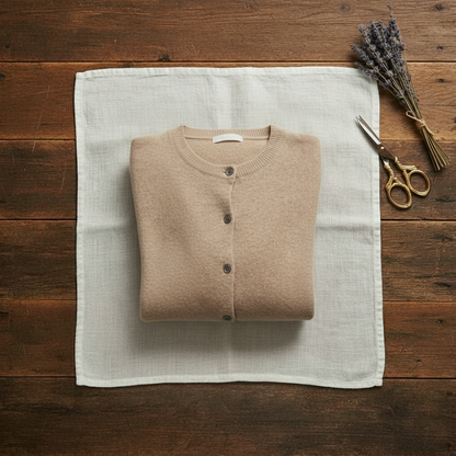 Nellie – Crew Neck Button-Front Knit Cardigan