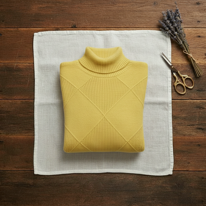 Nita – Turtleneck Diamond Knit Sweater