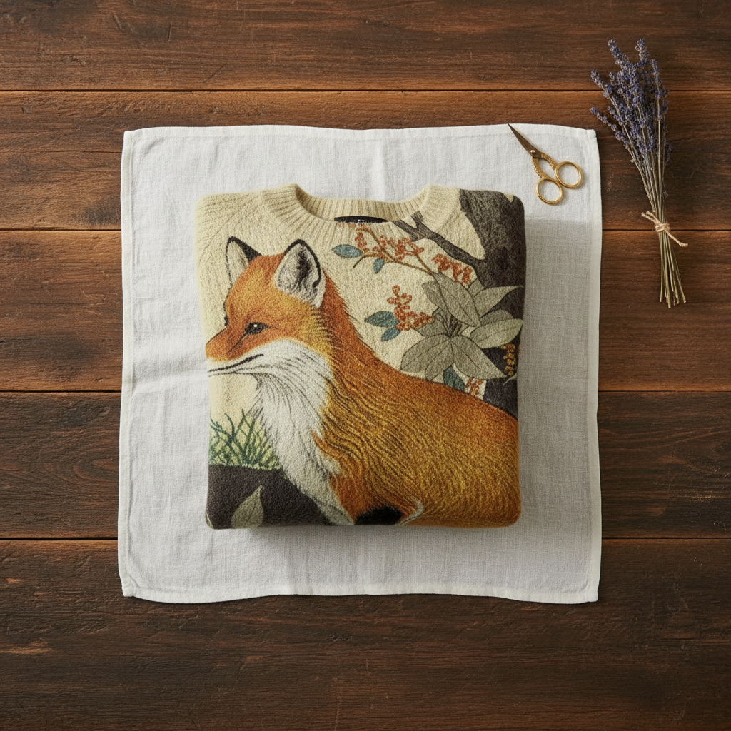 Marlene – Fox Print Knit Sweater
