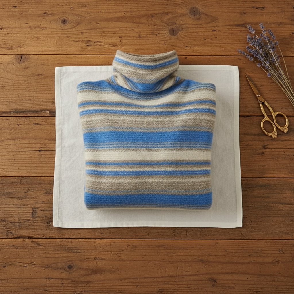 Leanne – Striped Turtleneck Knit Sweater