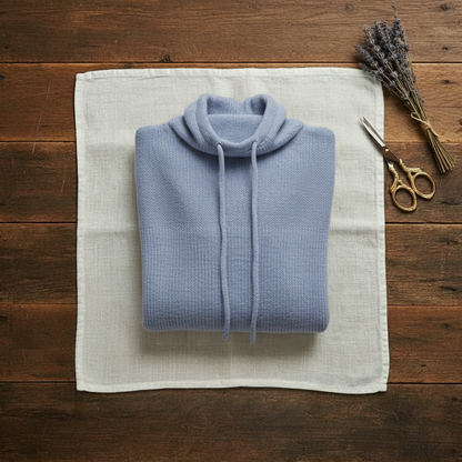 Shannon – Cowl Neck Drawstring Knit Sweater