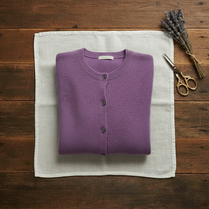 Nellie – Crew Neck Button-Front Knit Cardigan