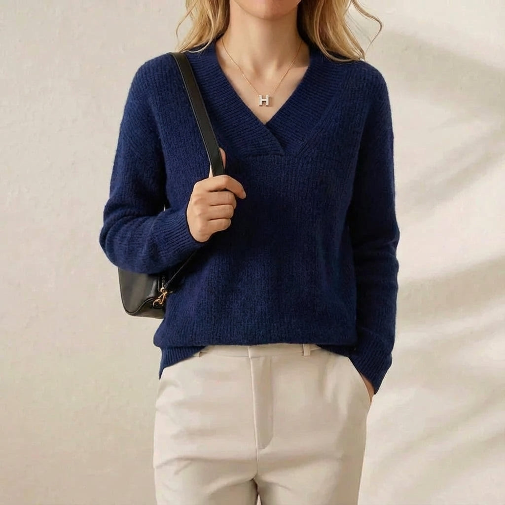 Vivien – Ribbed V-Neck Sweater