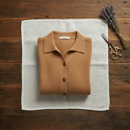 Marjorie – Collared Button-Up Knit Cardigan