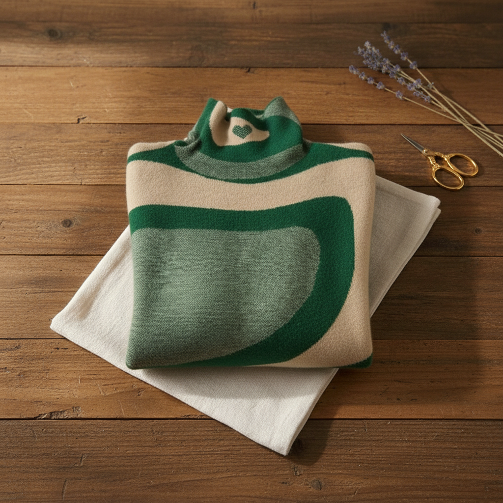 Millie – Turtleneck Sweater with Abstract Swirl