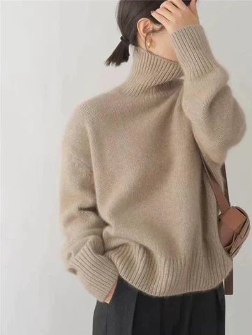 Diane – Oversized Turtleneck Knit Sweater
