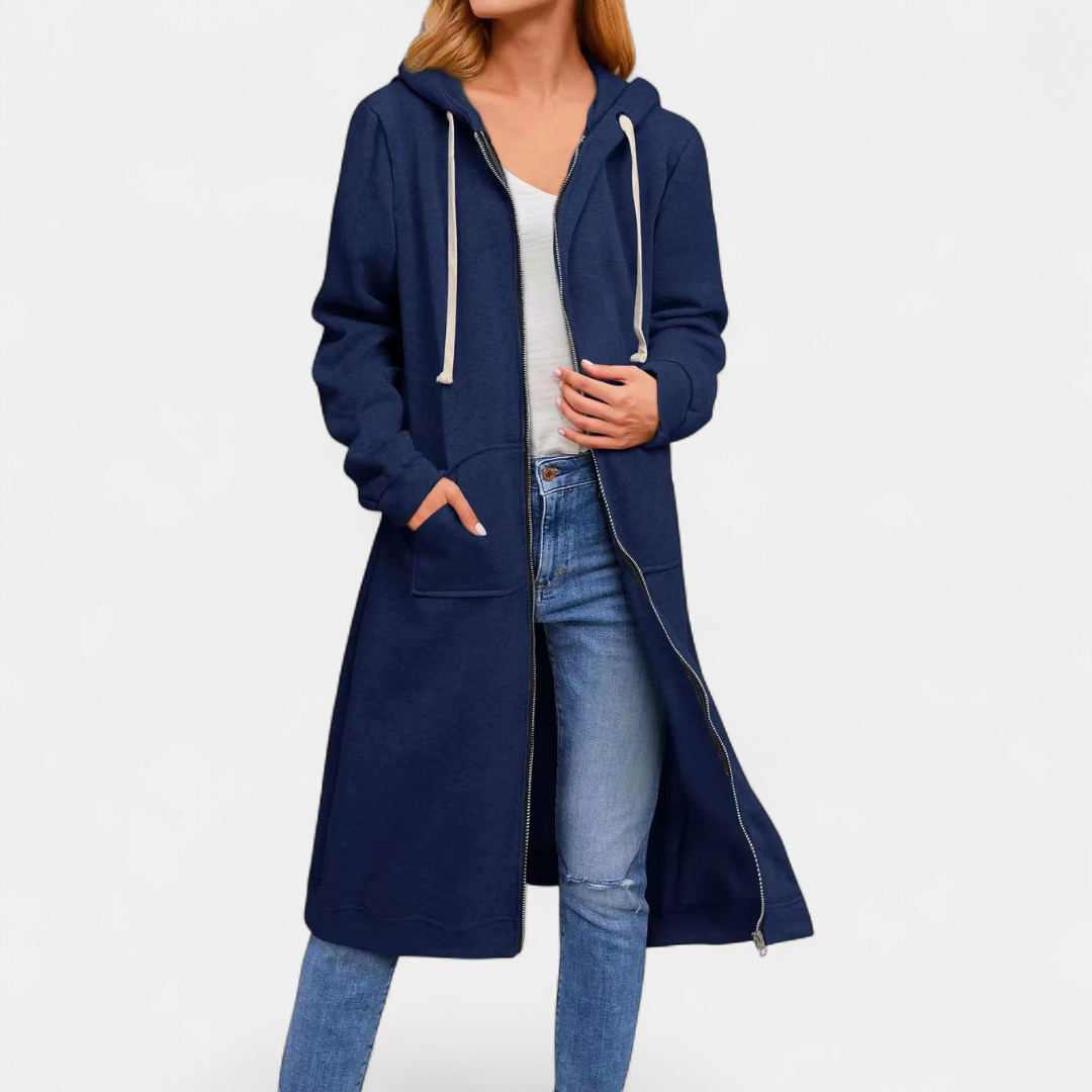 Ida – Longline Zip-Up Relaxed Hoodie