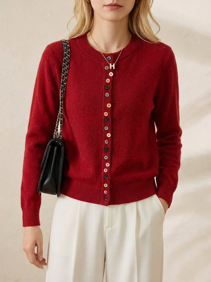 Vernice – Knit Cardigan with Multicolor Buttons