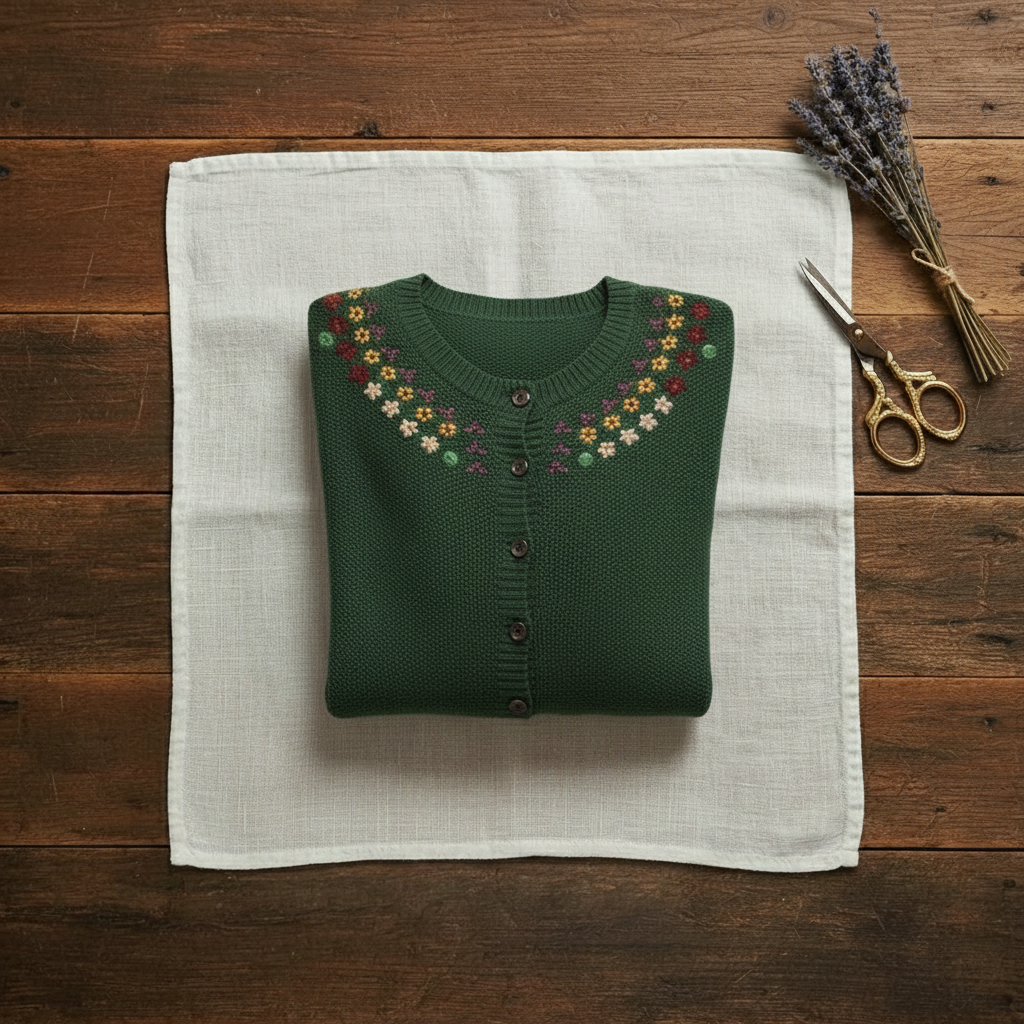 Earlene – Embroidered Floral Knit Cardigan