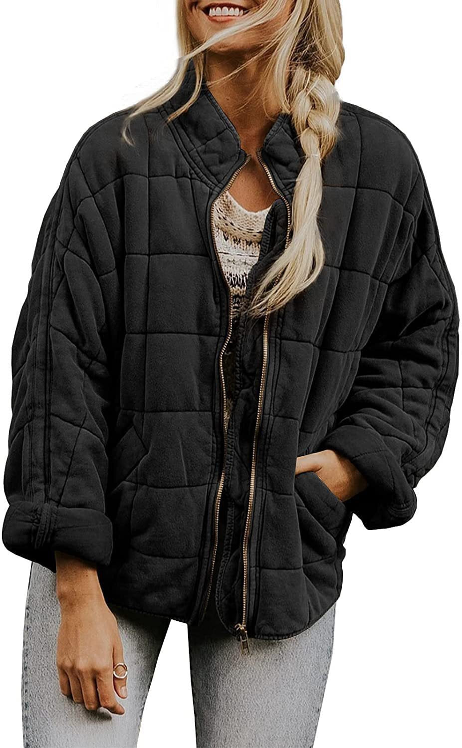 Sharon – Quilted Zip-Front Bomber Jacket