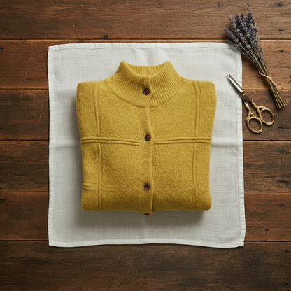 Jacqueline – Mock Neck Button-Up Knit Cardigan
