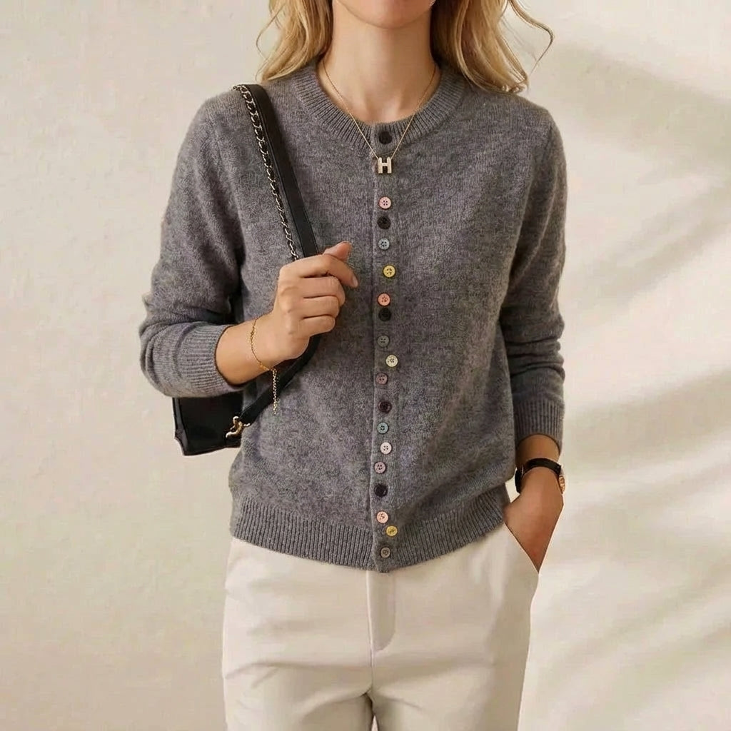 Vernice – Knit Cardigan with Multicolor Buttons