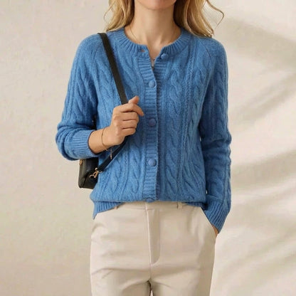 Marcella – Cable Knit Button-Front Cardigan