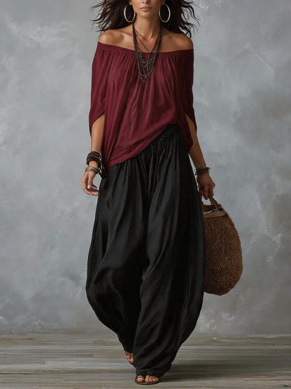 Mary – Relaxed Off-Shoulder Two-Piece Set