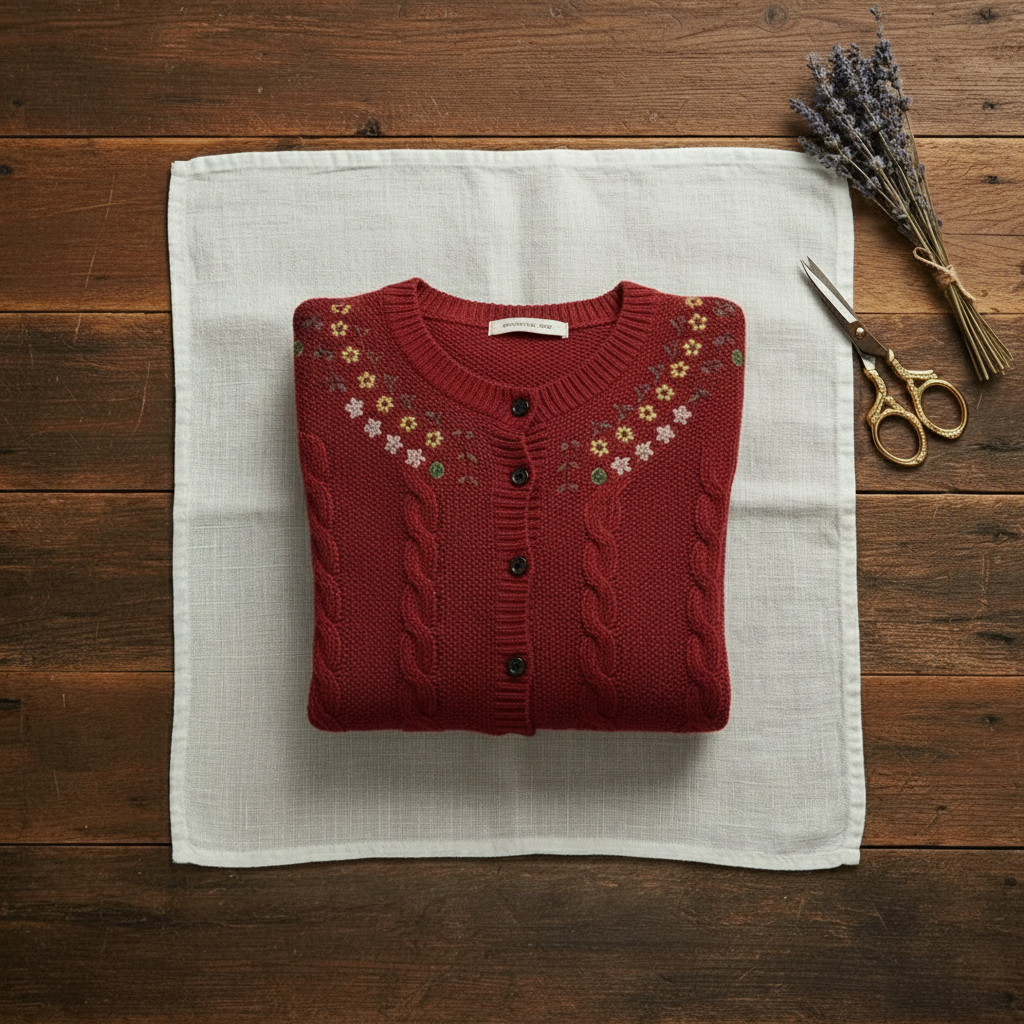 Earlene – Embroidered Floral Knit Cardigan