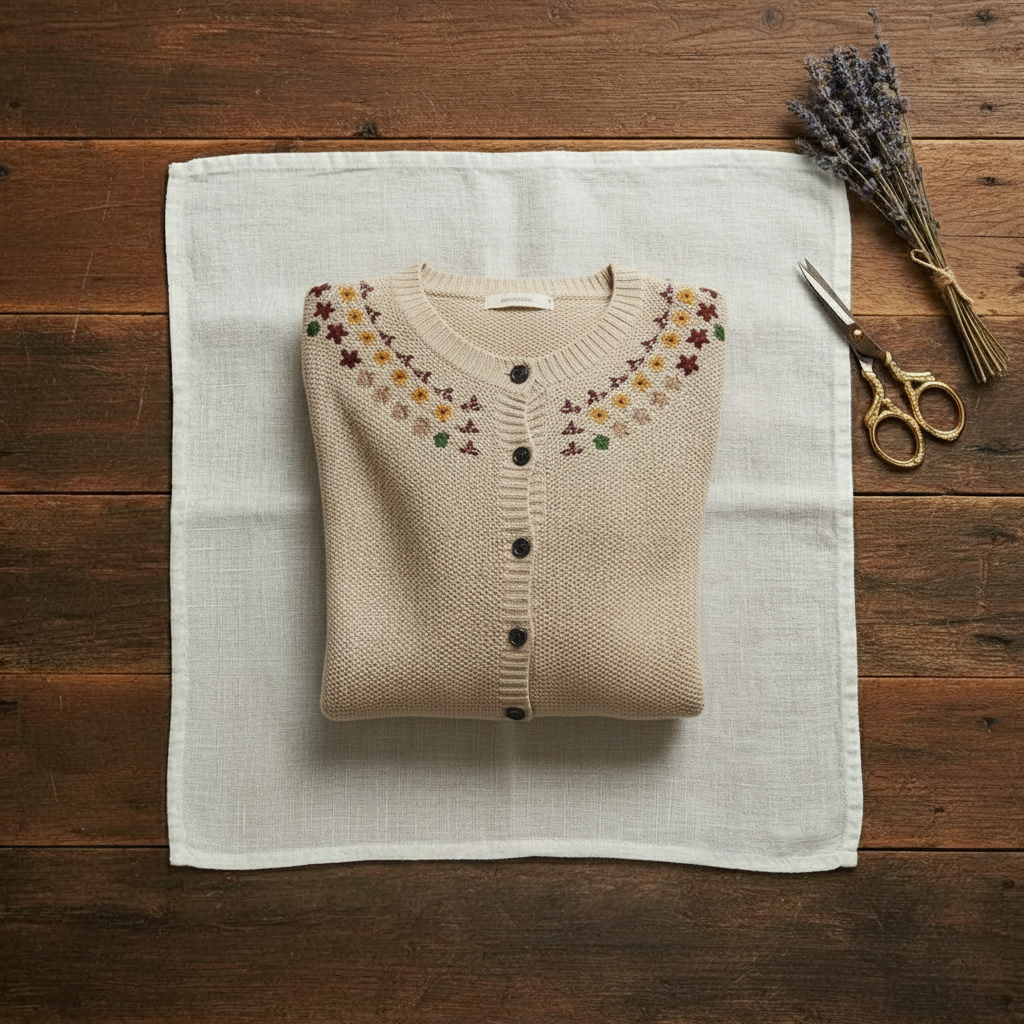 Earlene – Embroidered Floral Knit Cardigan