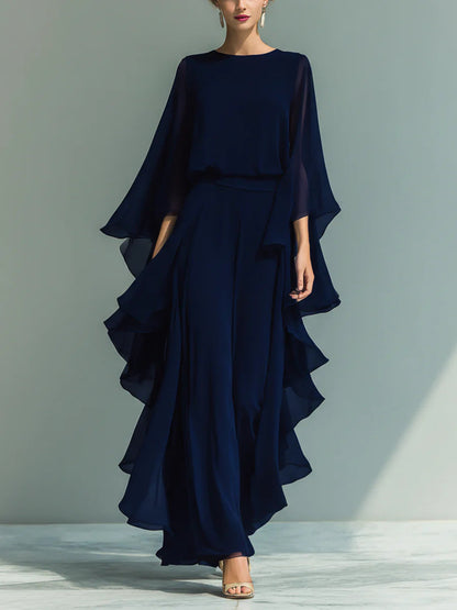 Emelia | Cape-Sleeve Evening Jumpsuit