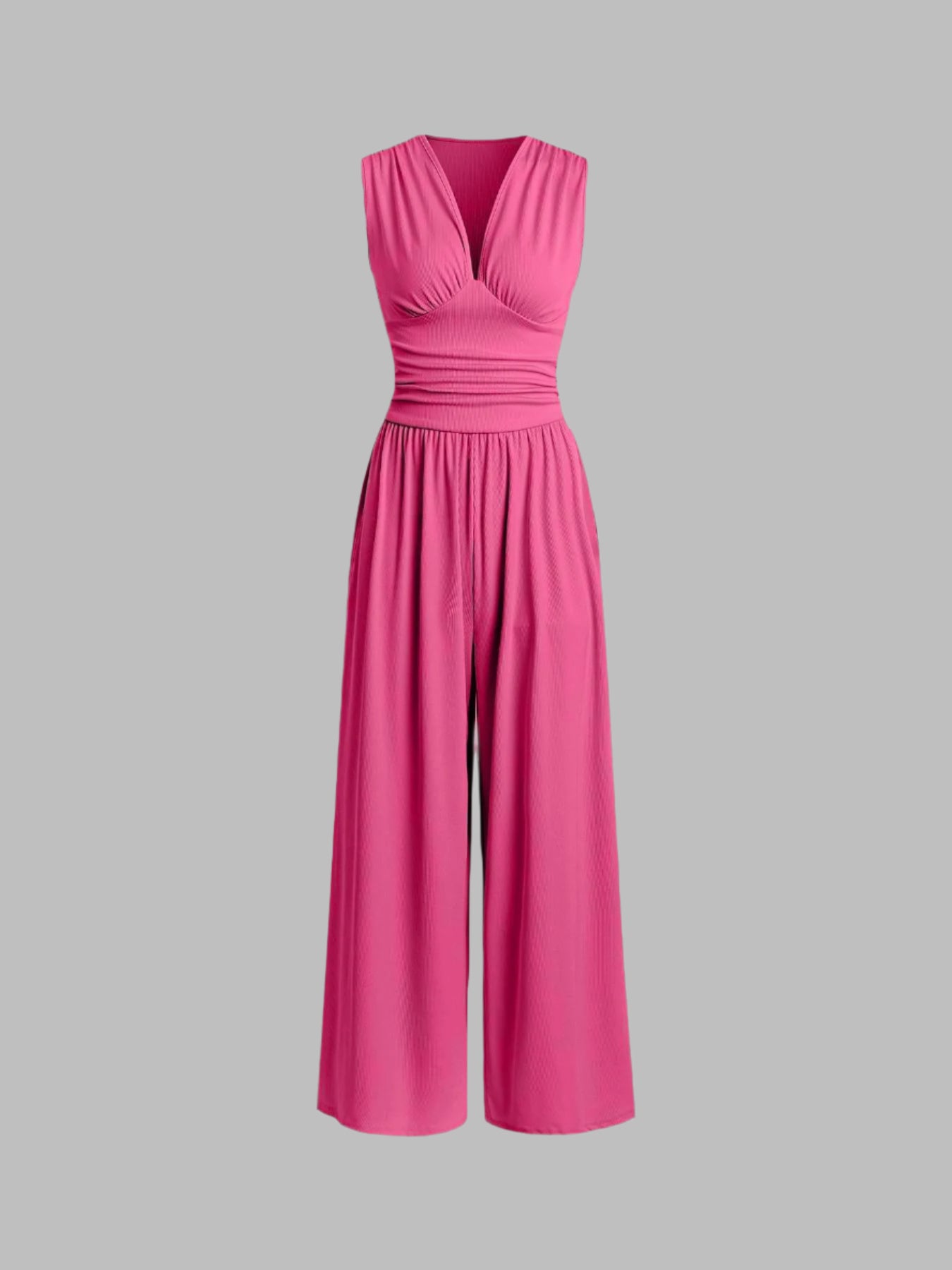 Priscilla – Wide Leg V Neckline Jumpsuit