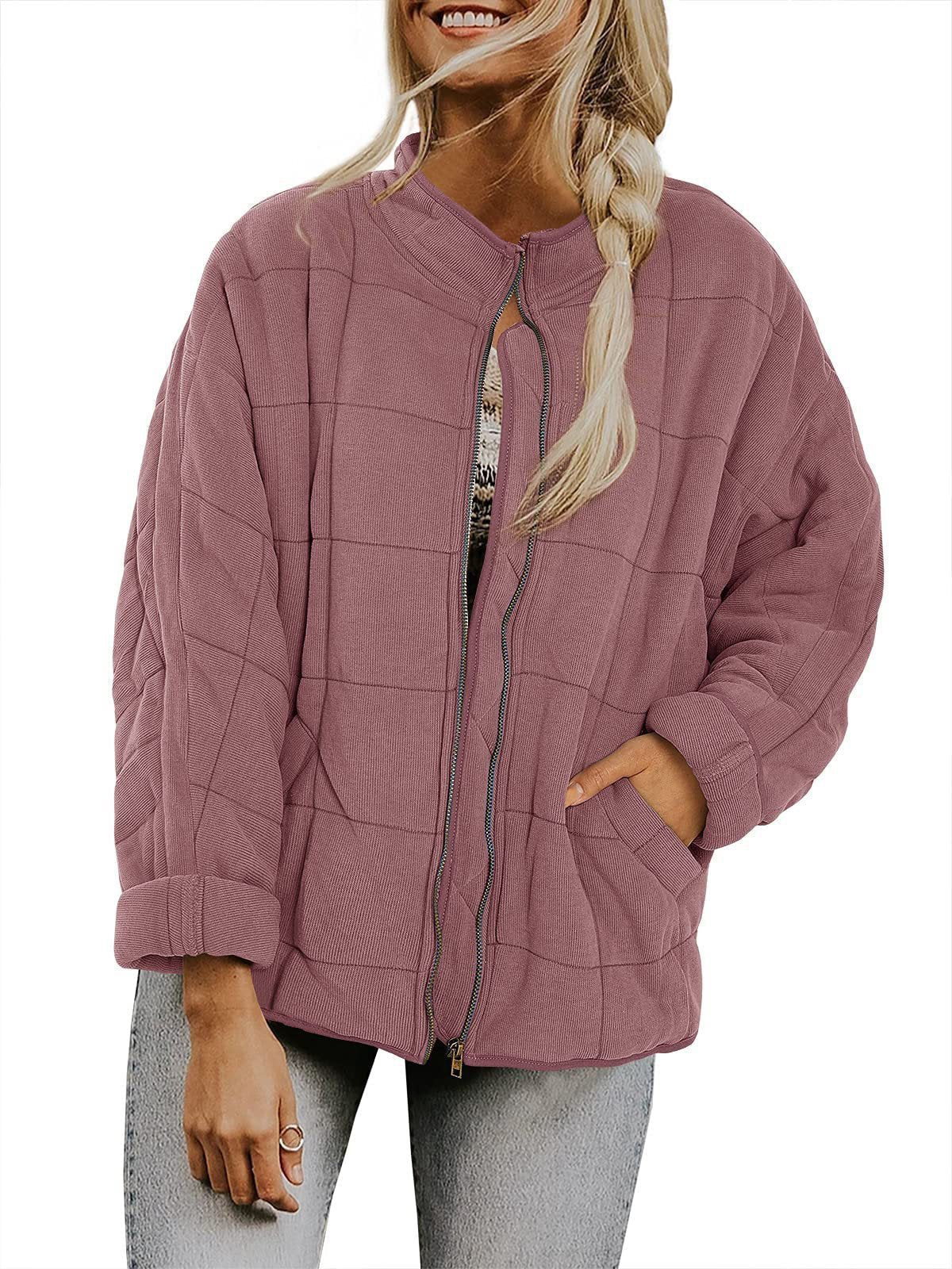 Sharon – Quilted Zip-Front Bomber Jacket