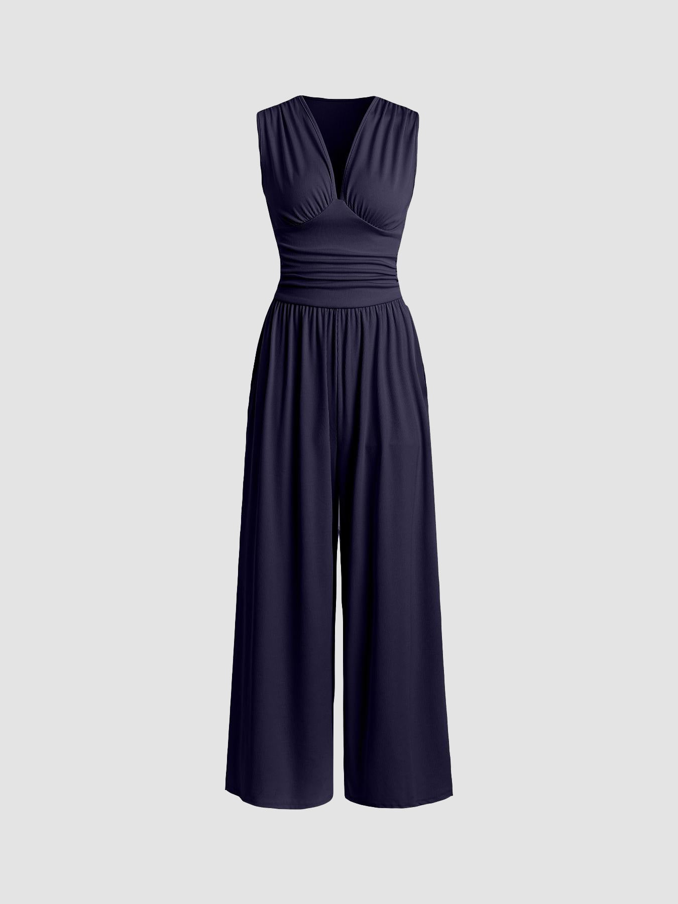Priscilla – Wide Leg V Neckline Jumpsuit