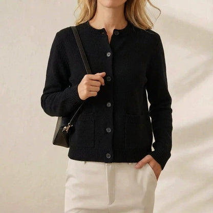 Beverly – Crew Neck Button-Up Knit Cardigan