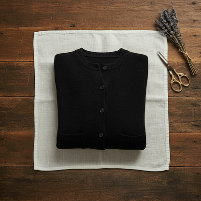 Beverly – Crew Neck Button-Up Knit Cardigan