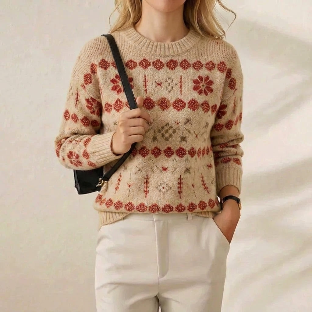Sabrina – Fair Isle Knit Crew Neck Sweater