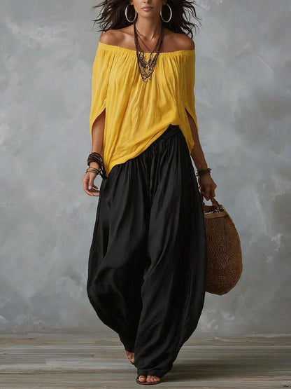 Mary – Relaxed Off-Shoulder Two-Piece Set