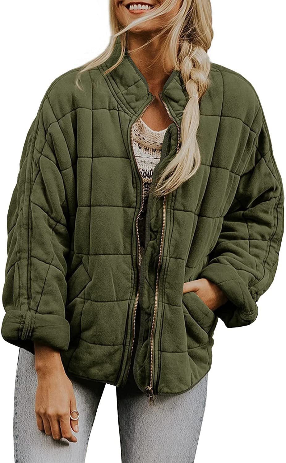 Sharon – Quilted Zip-Front Bomber Jacket