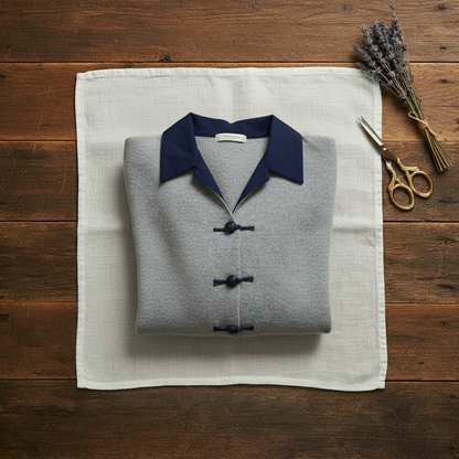 Lori – Collared Knit Cardigan with Toggle Buttons