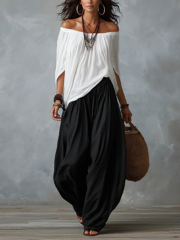 Mary – Relaxed Off-Shoulder Two-Piece Set