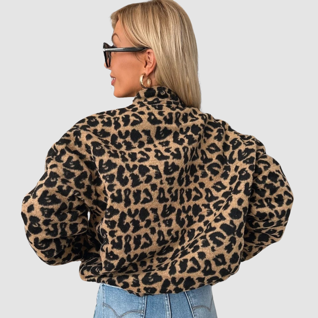 Vonda – Leopard Print Button-Up Jacket